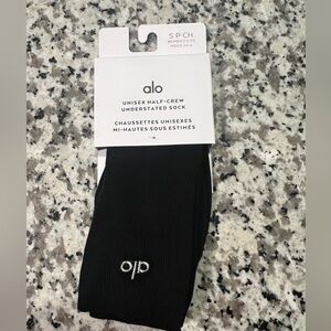 ALO Yoga Understated Black Half-Crew Socks